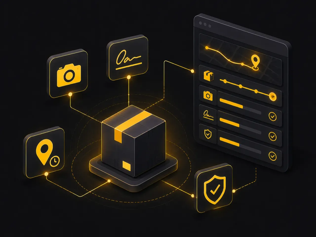 Comprovante digital de entrega com foto, assinatura, GPS e timestamp em tempo real na plataforma Frotix